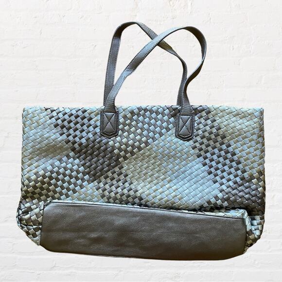 Sandra Roberts SR2 basket weave vegan leather large tote bag - Picture 1 of 10